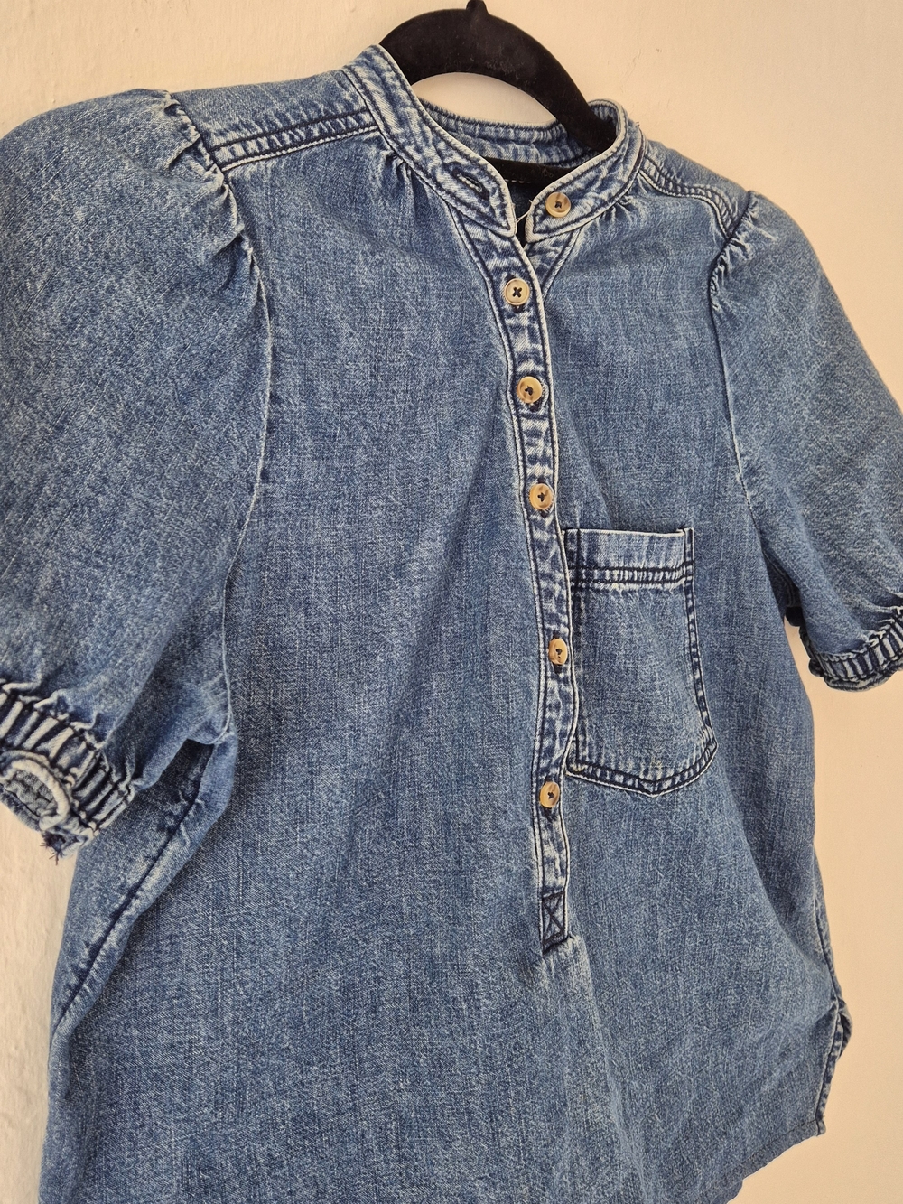 Anthropologie Pilcro Aly Puff-Sleeve oversized Denim Top – Size XS / S - Picture 3 of 5